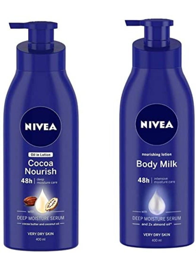 NIVEA Cocoa Nourish Body Lotion-400ML,Body Milk Nourishing Lotion-400 ML SET OF 2 (400 ml) - Image 1